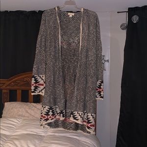 tribal print cardigan